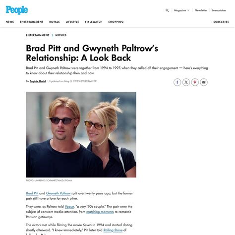 Brad Pitt and Gwyneth Paltrows Relationship: A Look Back